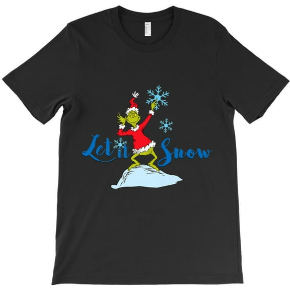Funny Green Grouch Let It Snow Christmas Holiday Graphic T-Shirt - Fan Favorite G8923, Up to 5XL