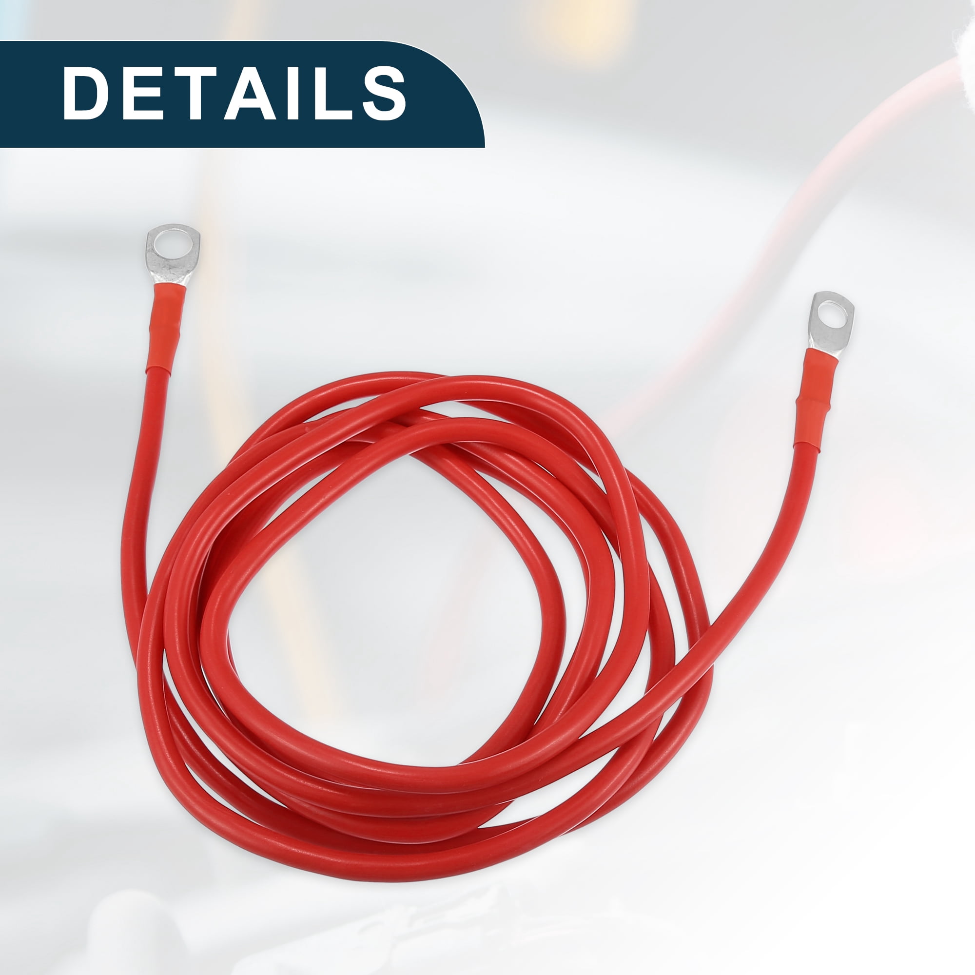 Car Marine Battery Inverter Cable 5/16"-3/8" 8ft Battery Copper Wire Red