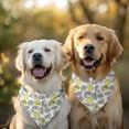 thumbnail image 2 of Dog Bandana 2 Pack,Yellow Lemon Fruit Slices White Pattern Bandanas for Dogs,Cat Bandana,Small/ Large Dog Bandana 2 Size,Dog Bandanas, 2 of 6