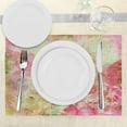 thumbnail image 3 of Ambesonne Floral Place Mats Set of 4, Retro Design Old Grunge, Standard Size, Pink and Green, 3 of 6