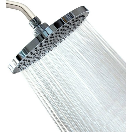 showeryn rainfall high pressure high flow 8 rain fall shower head - chrome & stainless steel - removable water restrictor
