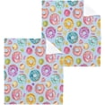thumbnail image 6 of Coolnut Donuts Cartoon Watercolor Washcloths, 2 PCS 12 X 12 Inches Cotton Wash Cloths, Highly Absorbent and Soft Face Towels for Bathroom,Gym,Hotel and Spa, 6 of 7