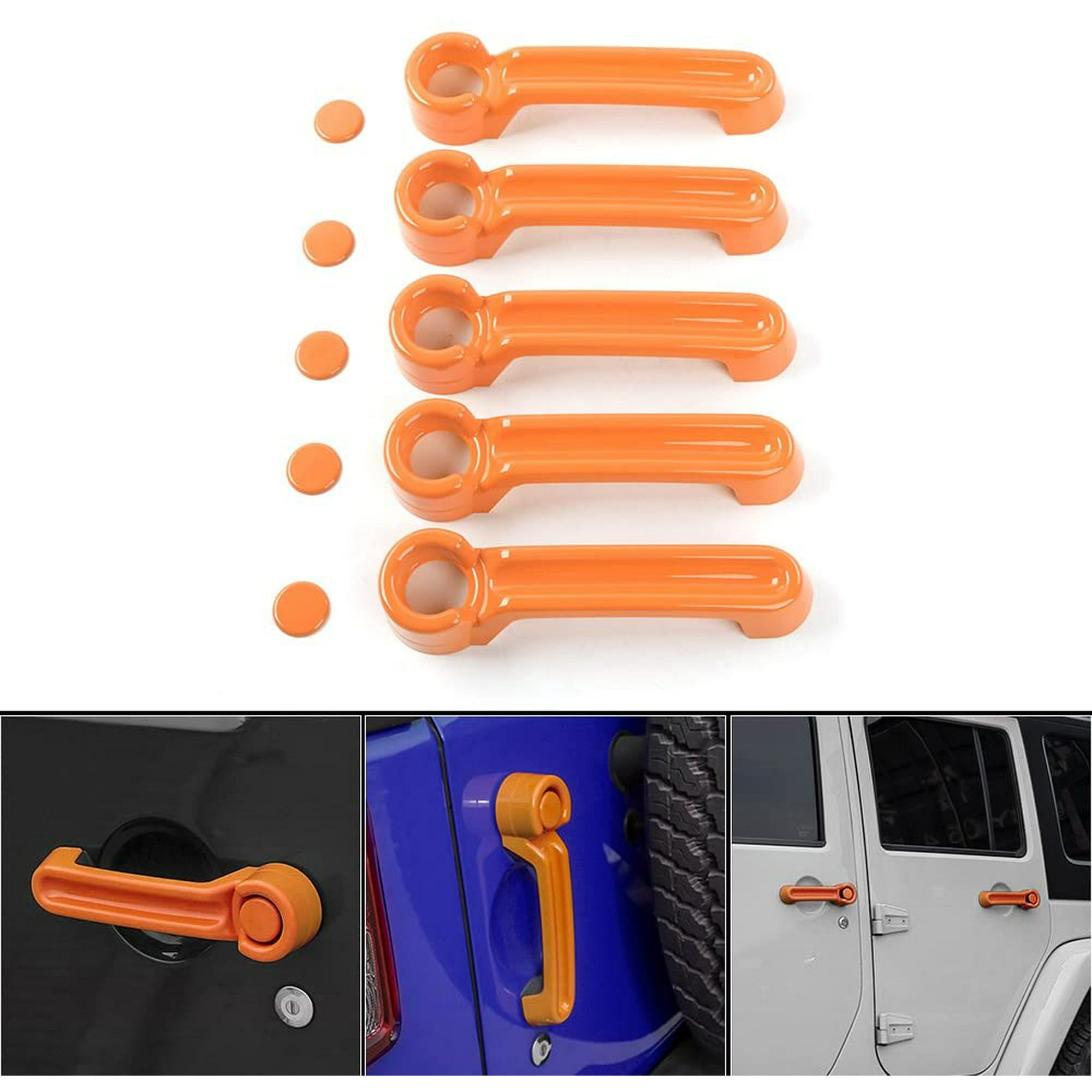 ABS Door Handle Cover Inserts & Tailgate Handle Cover Jeep Door Accessories  for Jeep Wrangler JK 2007-2017 4 Door（Orange 5pcs/Set） | Walmart Canada