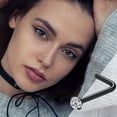 thumbnail image 3 of AIYUQ.U Stainless Steel Nose Rings - Women's Nostril Studs Piercing Jewelry，Black, 3 of 8
