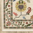 thumbnail image 5 of HomeRoots 509310 2 x 3 ft. Ivory Green Blues Pink Yellow Rust Brown Tan & Gray Oriental Power Loom Stain Resistant Rectangle Area Rug with Fringe, 5 of 7