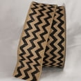 thumbnail image 2 of The Ribbon People Tan and Black Burlap Chevron Print Wired Craft Ribbon 2" x 40 Yards, 2 of 2