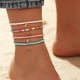 thumbnail image 1 of 4 piezas de cuentas bohemias multicapa tobillera colorida para mujer tobillera con colgante de luna y estrella pulsera de cuentas elástica para pie joyería de playa de verano, 1 of 5