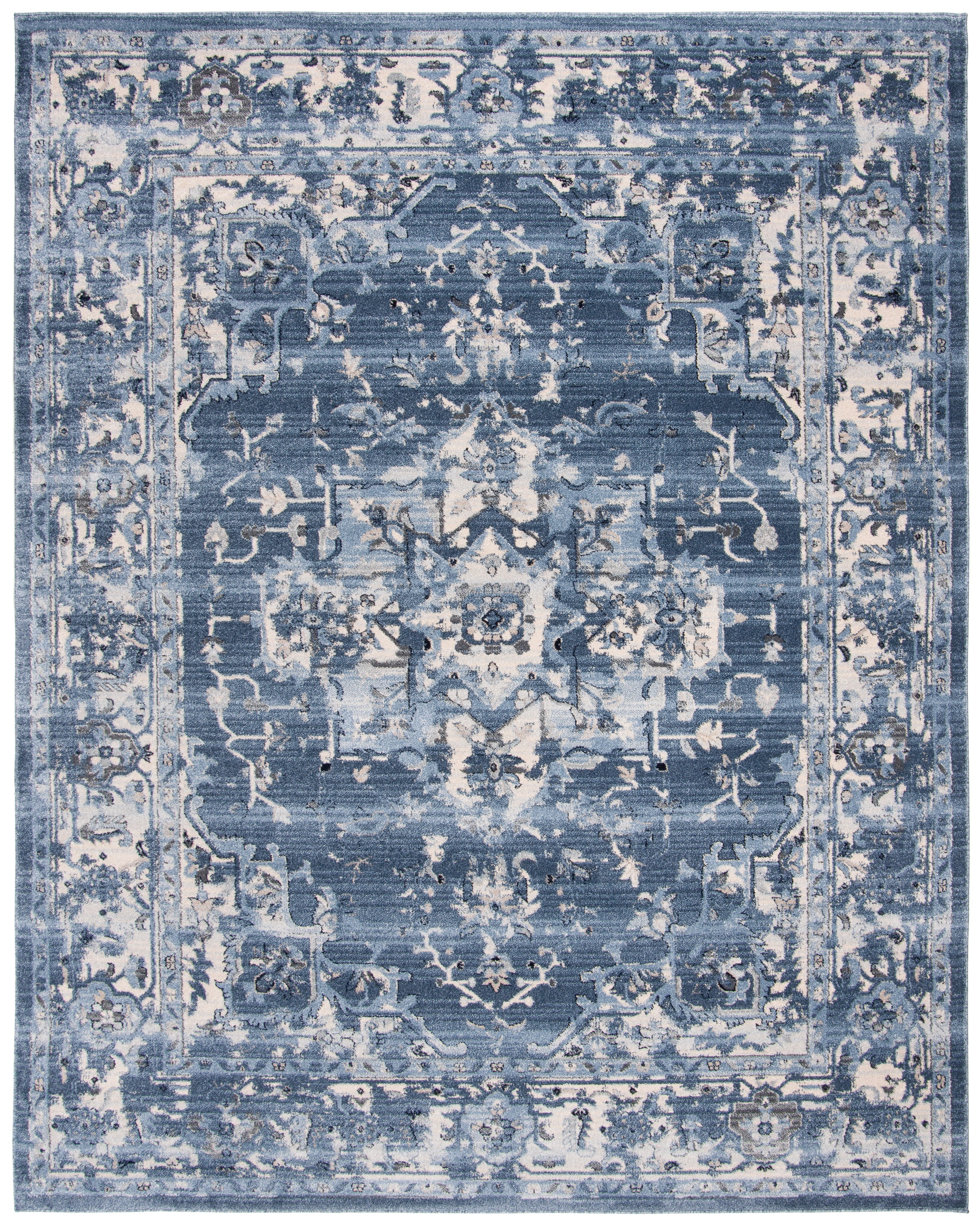 SAFAVIEH Charleston Zharko Floral Area Rug, Navy/Creme, 10' x 14'