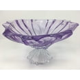 thumbnail image 2 of Bohemia Crystal Glass Footed Bowl - Vase, 13"Dia "Plantica" Amethyst Purple Decorative Wedding Elegant Centerpiece Vintage European Czech Design, Fruits Flowers Classic Crystal Glass,, 2 of 2