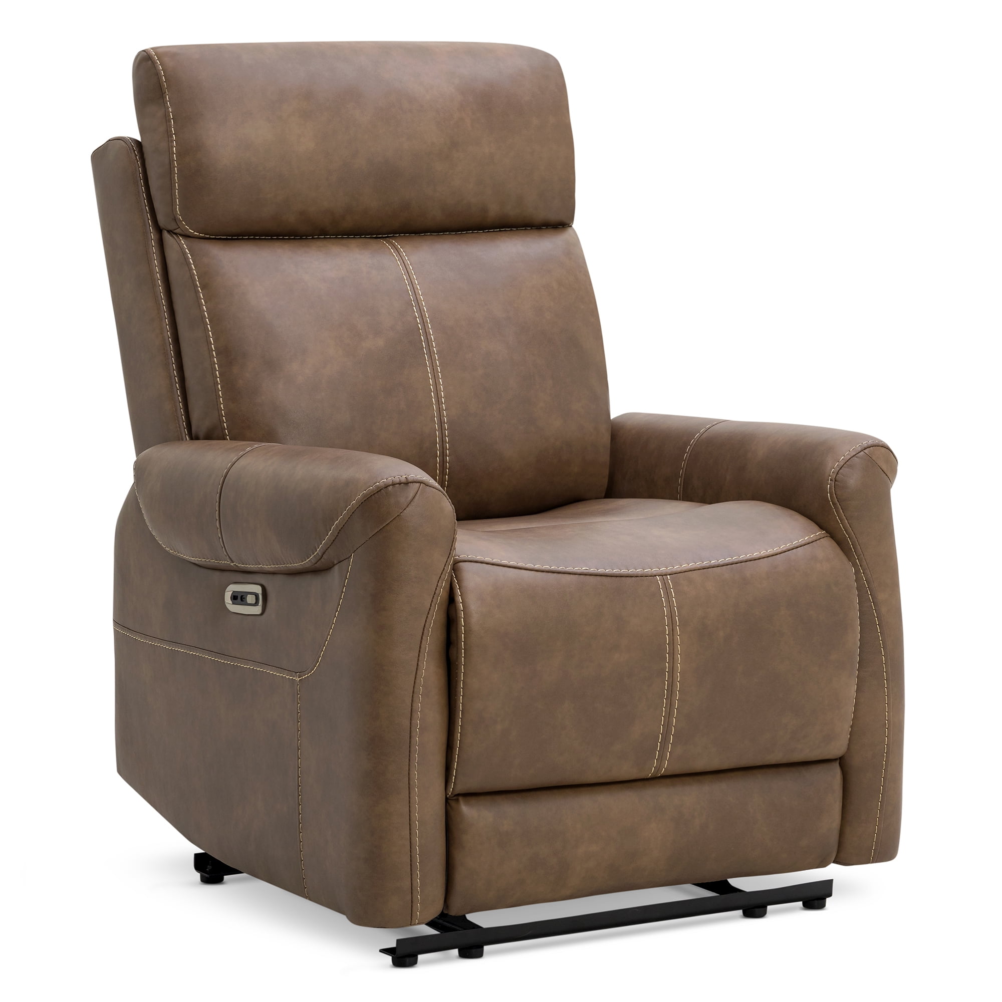 Spruce & Spring Wall Hugger Power Recliner with Three Positions, Brown