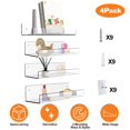 thumbnail image 2 of 4 Pack Clear Acrylic Shelves for Wall Storage TeqHome 15" Floating Shelves Wall Mounted Bookshelf Display Ledge for Bedroom Living Room Bathroom Kitchen, 2 of 12