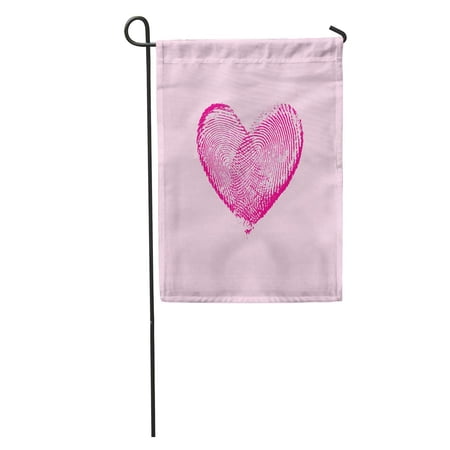 SIDONKU March Fingerprint Heart Pink I for Save The Date Marriage Garden Flag Decorative Flag House Banner 12x18 inch