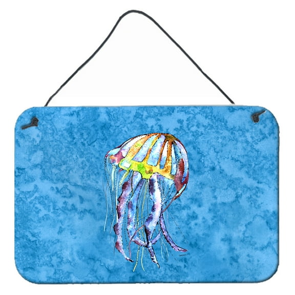 Carolines Treasures 8682DS812 Jellyfish Wall or Door Hanging Prints 8HX12W multicolor