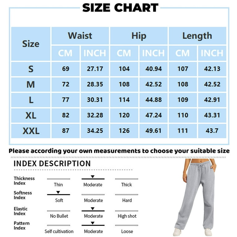 Susanny Sweatpants for Womens Juniors Wide Leg High Waisted Drawstring Straight  Leg with Pockets Elastic Waist Sweatpants Workout Cute Jogger Pants  Athletic Winter Baggy Pants White XL 