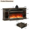 thumbnail image 7 of DreamCurship Fireplace TV Stand for TVs up to 80", Farmhouse TV Stand with Electric Fireplace, Glass Door Entertainment Center with Led Light, Media Console Table for Living Room, Oak, 7 of 7