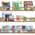 thumbnail image 3 of Nursery Book Shelves in Set of Walnut Floating Bookshelf for Room Wall Mounted Floating Shelves Solid Nursery Bookshelf Decor for Kitchen Bedroom Living Room, 3 of 6