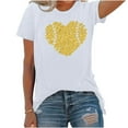 thumbnail image 4 of LYXSSBYX Plus Size Womens Shirts Clearance Women's Baseball Sport Printed T-Shirt with Round Neck and Short Sleeved Top, 4 of 4