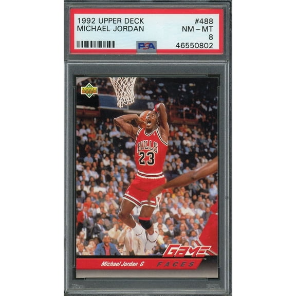 Michael Jordan 1992 Upper Deck Basketball Card #488 Graded PSA 8