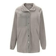 thumbnail image 6 of BSDJILFG Women Fleece Jacket Lightweight Shirts Button Up Cardigans Long Sleeved Casual Outwear Winter Jacket without Hood Fall, 6 of 7