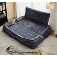 thumbnail image 6 of Double Human Dog Bed, Convertible Lazy Sofa Bed with 5 Adjustable Position, 2-in-1 Extra Large Floor Couch for Adult & Pets, 6 of 10