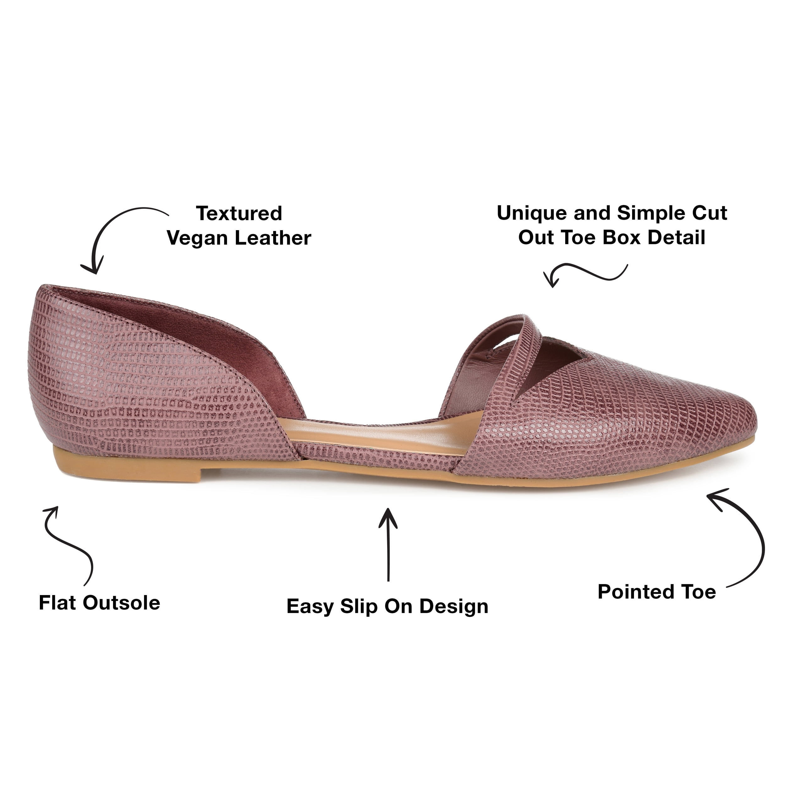 Journee Collection Women's Braely Slip On Pointed Toe Ballet Flats