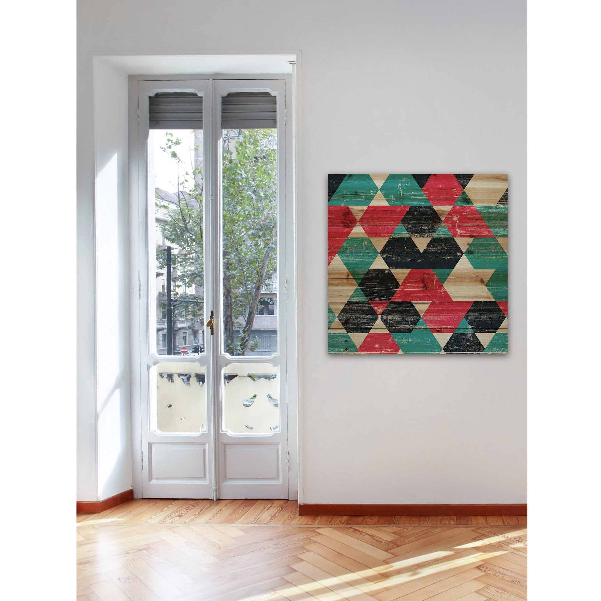 Marmont Hill - "Splashing Red" Painting Art Print On Natural Pine Wood, 24.0" x 1.5"
