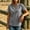 Gray, variant on Women's V-Neck Button-Up Short Sleeve Blouse with Side Slit Detail