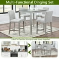 thumbnail image 5 of Dtwnek Square Dining Table with 4 Pack Dining Chair, Wooden Dining Table Chair Set for Small Space, Dining Room, Gray, 5 of 9