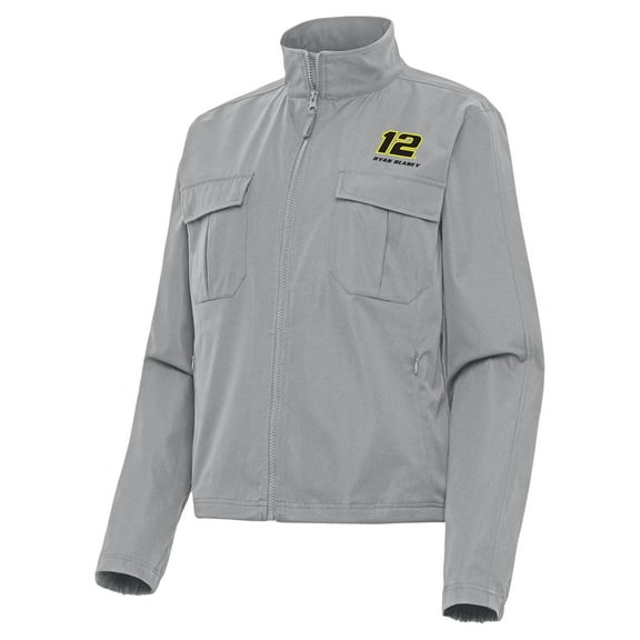 Women's Antigua  Gray Ryan Blaney Even Par Full-Zip Jacket