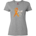 thumbnail image 3 of Inktastic Faith over Fear Leukemia Awareness with Orange Ribbon Women's T-Shirt, 3 of 5