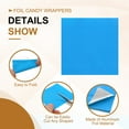thumbnail image 3 of Uxcell Foil Candy Wrappers Chocolate Wrapping Paper for Homemade Caramel DIY Candies Decoration Chocolate Cake Packaging Blue 5x5 Inch, 3 of 6