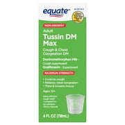 Equate Adult Cough & Cold Chest Congestion Liquid, Compare to Robitussin® DM Active Ingredients, 4 fl oz