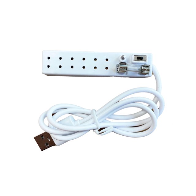 Dolls House 6 Socket Usb Extension Led Light Lighting Accessory Spare Part 1:12