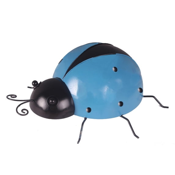 Puntoco Clearance Garden Beetle Art Outdoor Garden Backyard Metal Animal Decoration Gift 10X10Cm Rollback Blue