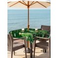 thumbnail image 2 of Outdoor Tablecloth with Umbrella Hole and Zipper, Christmas Tree Green Square Table Cloth 60x60 Inch Waterproof Tablecloth, Winter Snowflakes Xmas Pine Tree Picnic Table Cover for Patio Camping, 2 of 7