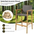 thumbnail image 6 of Costway 2PCS Patio PE Wicker Bar Chairs Height Barstools with Acacia Wood Armrests Balcony, 6 of 9