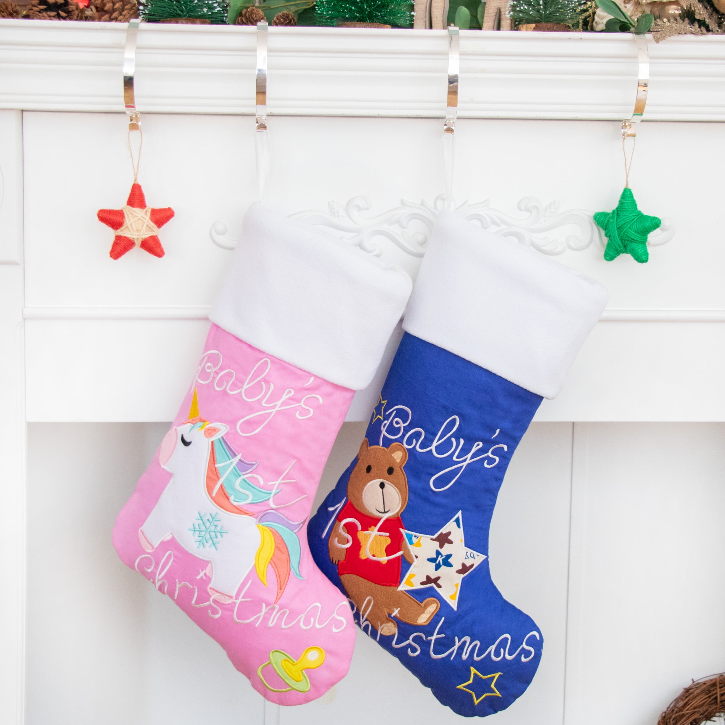 baby girl 1st christmas stocking