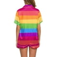 thumbnail image 4 of Fgnfyis Ensemble de Mode pour Femmes, Manches Courtes, Col Rabattu, Deux Pièces, Short, Pyjama, Rouge TTG, 4 of 6