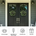 thumbnail image 2 of Pure Garden Set of Two 20-Inch Artificial Eucalyptus Wreath for Home Decor, 2 of 7