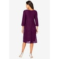 thumbnail image 2 of Roaman's Women's Plus Size Plus-Size 3/4 Sleeve Boatneck Lace Swing Dress, 2 of 3