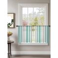 thumbnail image 2 of Sheer Curtains 54 Inch Length 2 Panels Set for Kitchen, Aqua Grey Stripe Semi Sheer Curtains for Windows, Farmhouse Minimalist Striped Voile Window Treatments Rod Pocket Curtain, 2 of 7