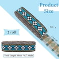 thumbnail image 2 of 2pcs 2 Rolls 7.6 Yards 1.2inch Fabric Embroidered Trim Vintage Jacquard Ribbon Rhombus Sewing Woven Trim Emobridered Woven Ribbon Fabric Embroidered Trim décor for Sewing Crafts Making Blue, 2 of 6