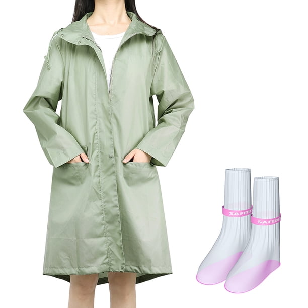 Poncho de lluvia para mujeres y niñas con capucha adjunta para viajes, actividades al aire libre, zapatos impermeables, cubre botas Inevent ZHF0100