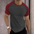 thumbnail image 2 of JAJAHO T Shirts For Men Casual Crew Neck Raglan Short Sleeve Tee Shirt Comfortable Daily Wear Color Block Streetwear Stylish Tops, 2 of 4
