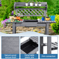 thumbnail image 5 of Renwick Rolling Garden Potting Bench with Sliding Tabletop & Open Storage Shelf, Gray, 5 of 8