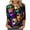 2-Black, variant on Cavosen Carnival Day Women's 3/4 Sleeve Tops Dressy Festival Mardi Gras Round Neck Blouse Mask Graphic Print Tops Holiday Stylish Shirts Loose Going out Tees Party Shrove Tuesday Purple S