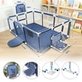 thumbnail image 3 of 71” x 48” Extra Large Baby Playpen with Basketball Hoop & Soccer Net, No-gap safety Play Yard for Babies & Toddlers, Sturdy Mesh Fence Ball Pit Area (No Balls), 3 of 8