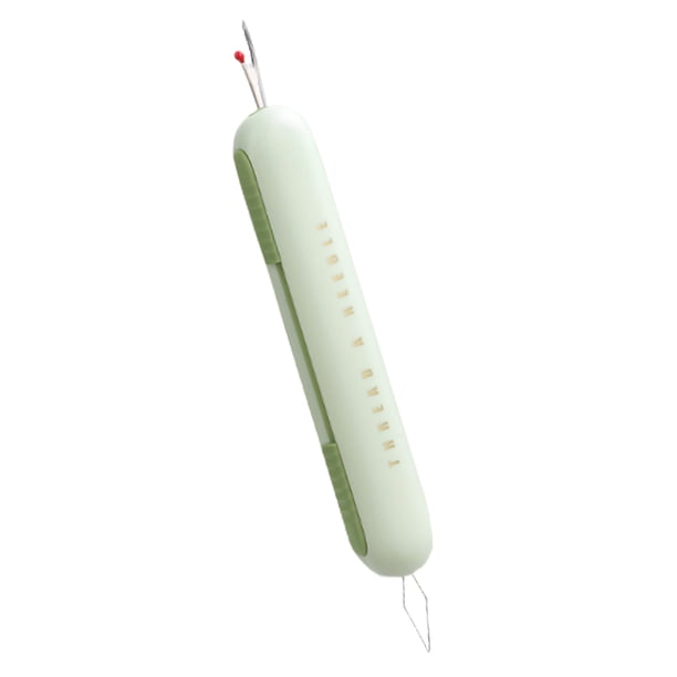 Destripador de costuras Enhebrador de agujas Destripador de costuras 2 en 1 para coser ropa (verde)