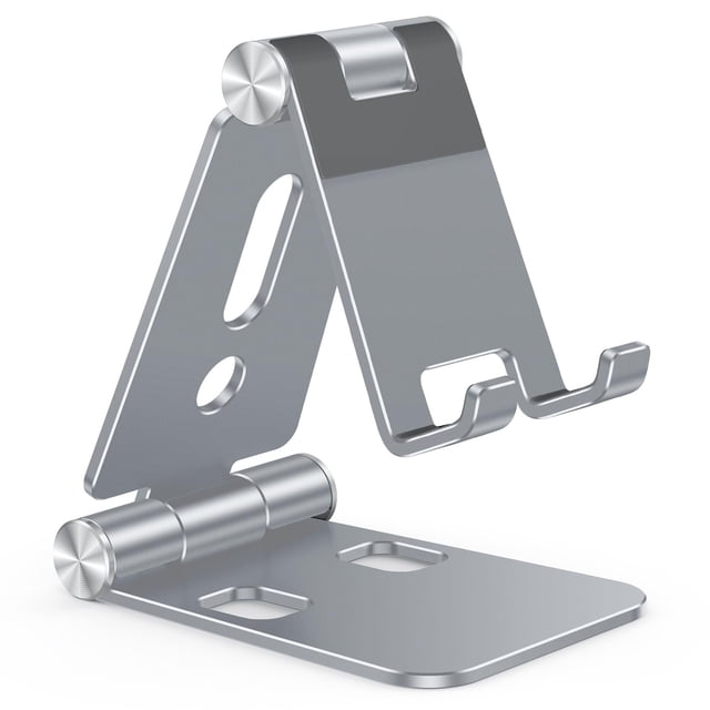 Soporte de teléfono OMOTON plegable C4 de aluminio gris para iPhone