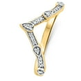 thumbnail image 2 of Pompeii Curved V Shape Diamond Wedding Anniversary Guard Engagement Ring Gold Lab Grown, 2 of 4